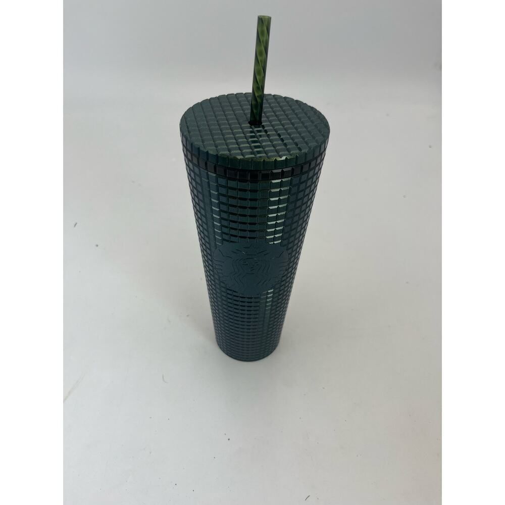 Starbucks Winter Holiday‎ Emerald Green Jeweled Plastic Tumbler Cold Cup 24oz